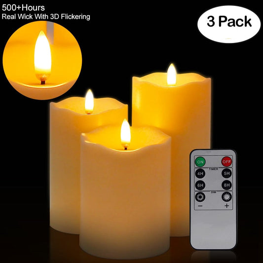 3Pcs/Set Remote Control LED Flameless Candle Lights Led Tea Lights Easter Candle