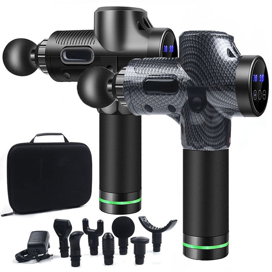 7 Heads Lcd Touch 30 Speed High Frequency Massage Gun Muscle Relax Body Relaxation Electric Massager Therapy - Fascia Gun