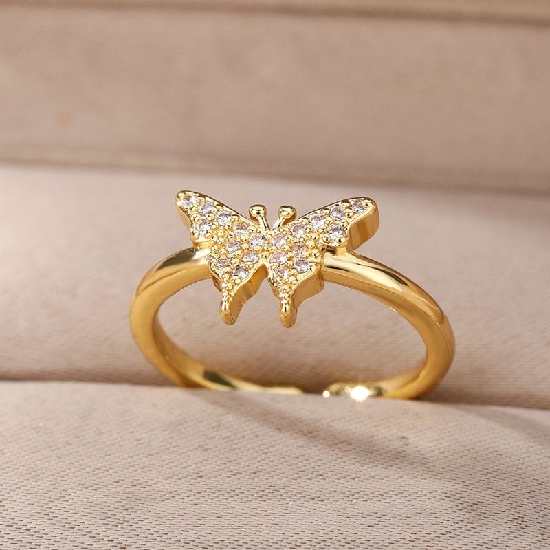 Bee Butterfly Ring For Women Open Adjustable