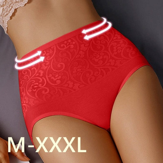 Briefs for Women High Waist Slimming Panties Sexy Soft Underpanties Shaping Underwear Lace Plus Size Lingerie