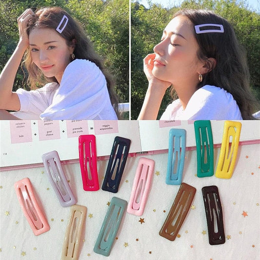 Color Square Candy Hair Clips Alloy Girl Hairpin Summer Cartoon Hairclips