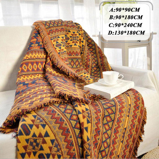 Winter Cotton Woven Line Blanket Sofa Towel Knitted Thickened Warm Pad Mat