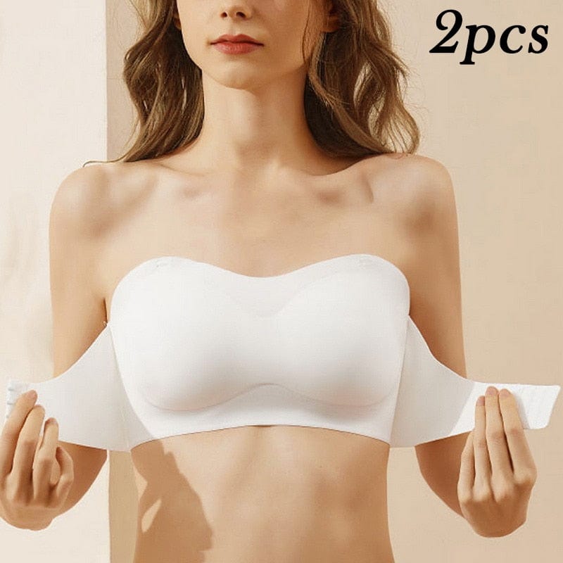 Strapless Bra Large Size Thin Section Gather Lace Non Slip Bras