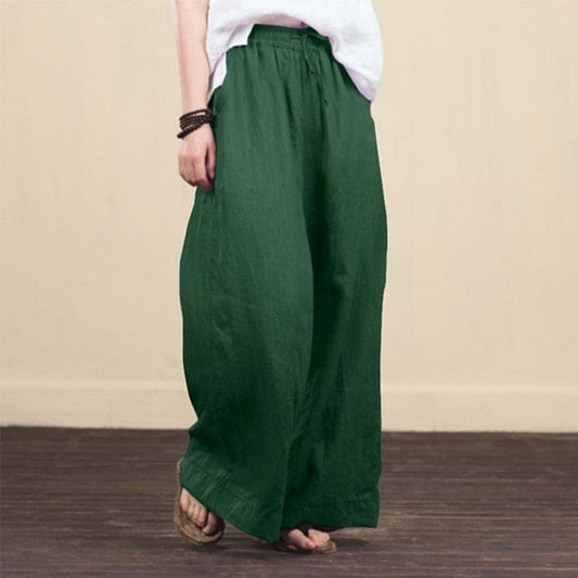 Wide Leg Pants Casual Cotton Linen Loose Women&#39;s Trousers Fashion Elegant Women&#39;s Trousers Hot New Spring Summer Female Pants - Pants &amp; Capris