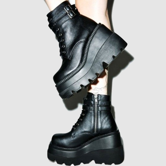Big sizes 43 Platform High Heels Cosplay Fashionable Autumn Winter Wedges Shoes