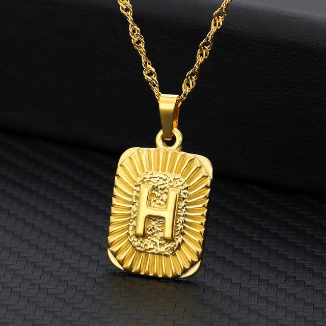 Initial Plate Necklaces For Women