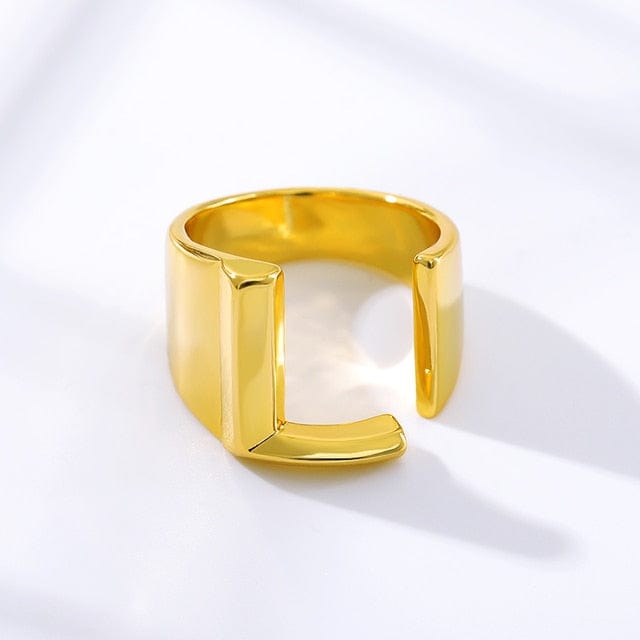 Fashion Adjustable Open Gold Initial Rings For Women