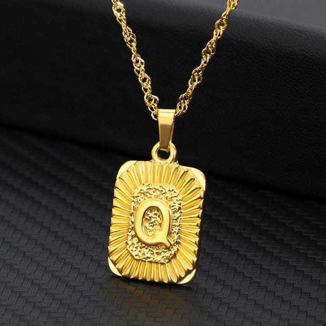 Initial Plate Necklaces For Women