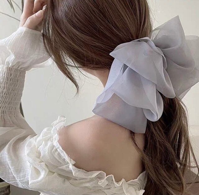 White Oversize Bow Hairpin for Women