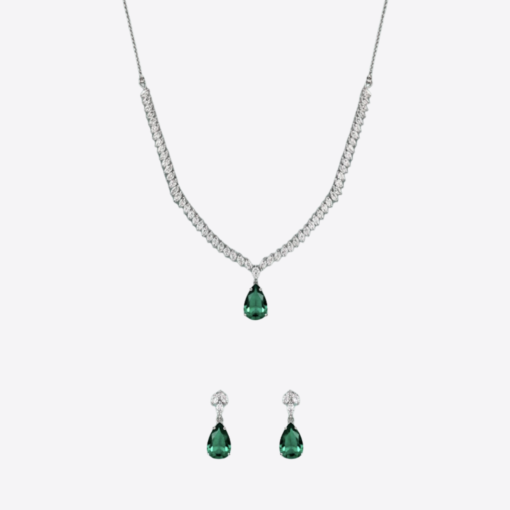 XZ15 – MultiColoured Drops Necklace & Ear Rings Set