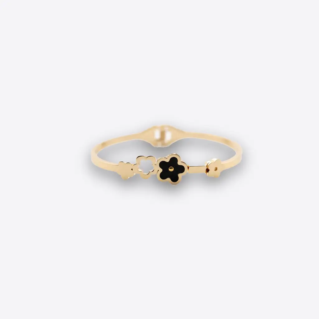 XZ501 – Gold & Black Flower Bracelet