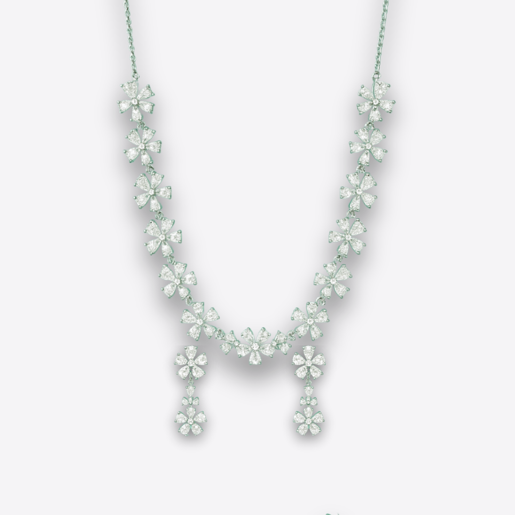 XZ6 – Silver Flowers Necklace