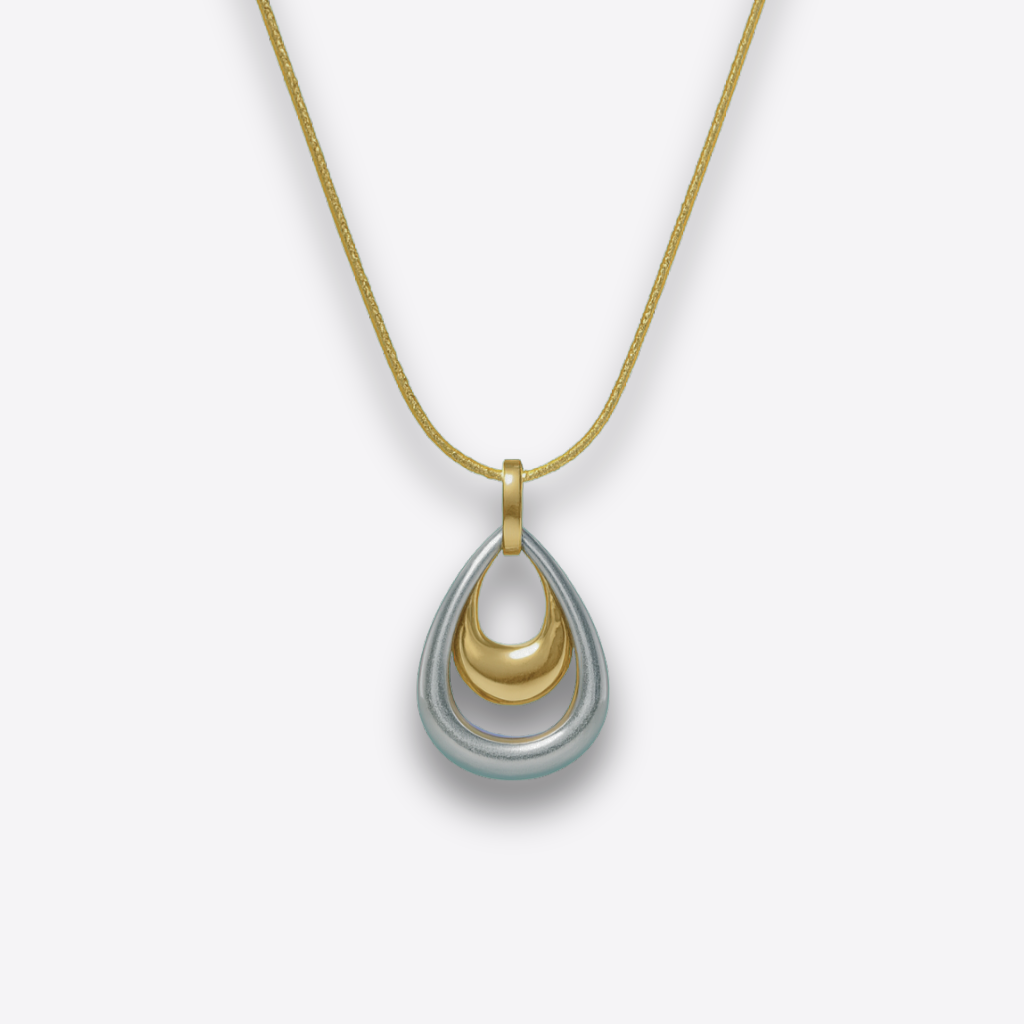 XZ117 – Gold & Silver Drop Necklace