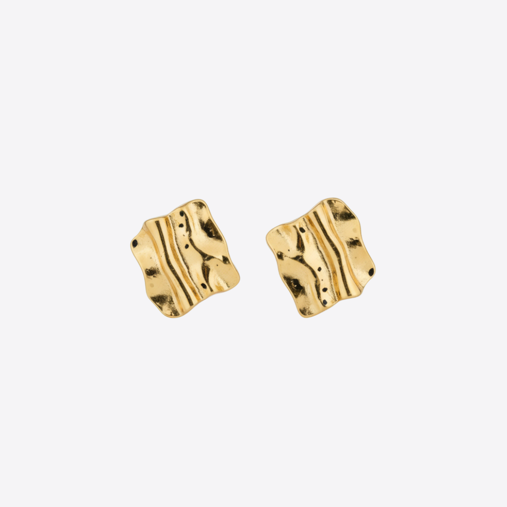 XZ404 – Gold Square Ear Rings