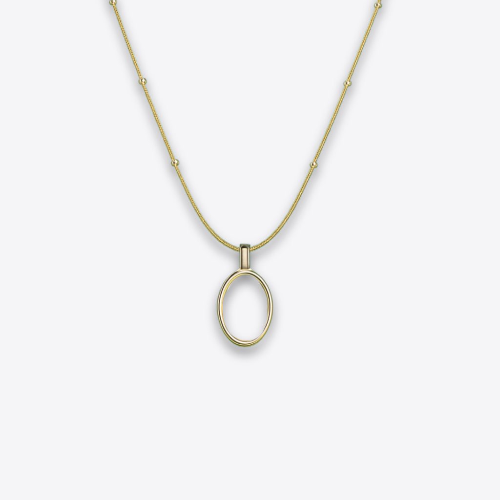 XZ37 – Gold Oval Necklace