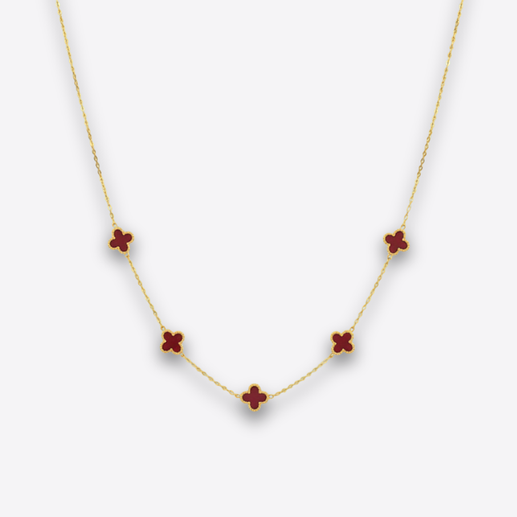 XZ102 – Red Clovers Necklace