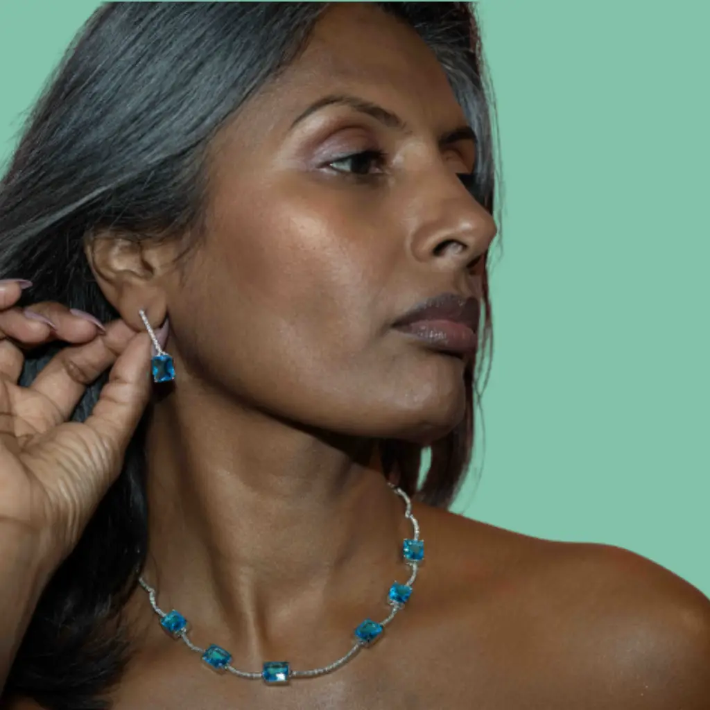 XZ5 – Square Necklace & Ear Rings Set